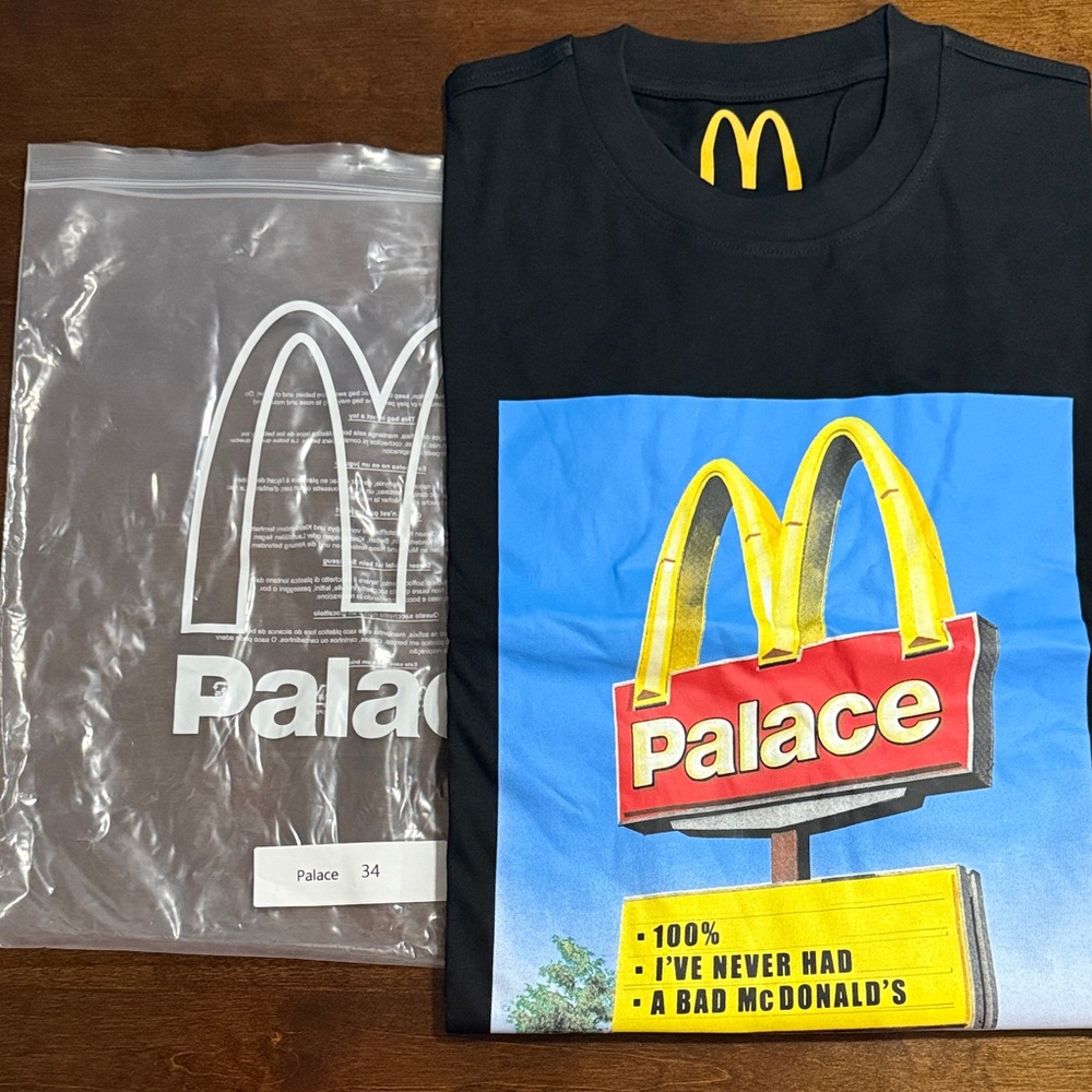 McDonald’s x PALACE Black and Blue Tee with Yellow Accents